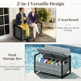 thumbnail image 4 of Gymax Banc de Rangement pour Patio en Osier Causeuse avec Rangement Intégré et Long Coussin de Siège Extérieur Gris, 4 of 6