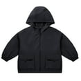 thumbnail image 2 of ATOGUTA Boys Hooded Light Weight Windbreaker Kids Waterproof Raincoat Lightweight Zipper Windbreaker Size 4T-13, Black, 2 of 3