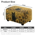 thumbnail image 7 of Xixirimido Black Cat Sunflower Pattern Stretch Ottoman Cover Rectangle Footstool Slipcover Folding Storage Stool Protector Nonslip Footrest Ottoman Cover with Elastic Bottom, Small, 7 of 7