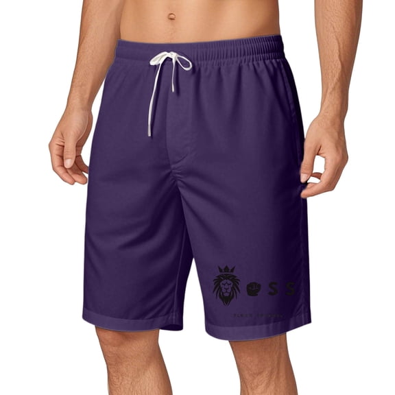 Mens Swim Trunks Solid Quick Dry Swimsuit Board Shorts Beach Lightweight Bathing Suit Bottom With Drawstring Dark Purple L