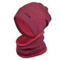 thumbnail image 1 of 1 Set Cap Scarf Super Soft Exquisite Workmanship Knitted Unisex Autumn Winter Hat Scarf for Daily Life, 1 of 10