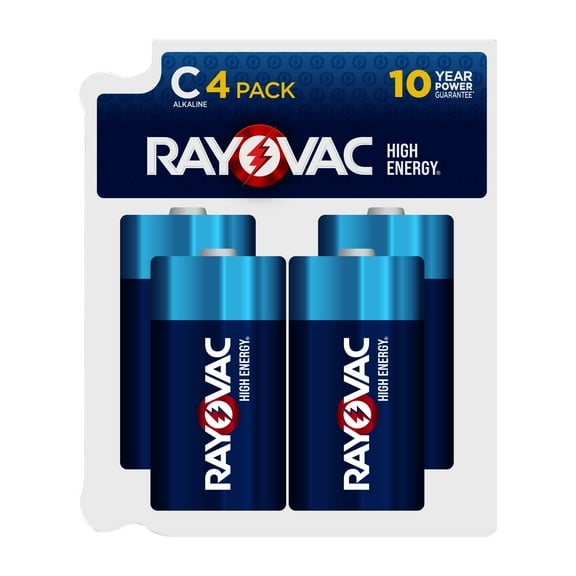 Rayovac High Energy C Batteries (4 Pack), Alkaline C Cell Batteries