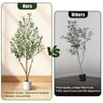 thumbnail image 6 of OLIVIVI Olive Trees Artificial Indoor, 5FT Tall Faux Olive Tree with White Tall Planter, Artificial Plants with Natural Wood Trunk and Lifelike Fruits for Home Office Decor, 6 of 10