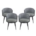 thumbnail image 6 of Miekor Furniture Outdoor Dining Chair-Metal & Rope with Light Gray Cushion Patio Furniture,Weather-Resistant Patio Chairs with Cushions,MP2(set of 2) MK6986, 6 of 12