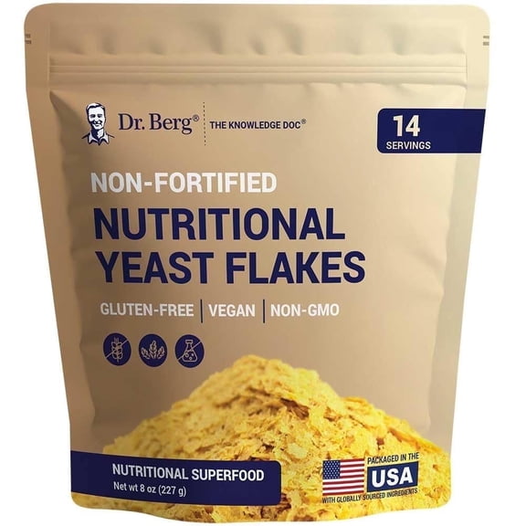 Dr. Berg Nutritional Yeast Flakes Non-Fortified, 14 Servings