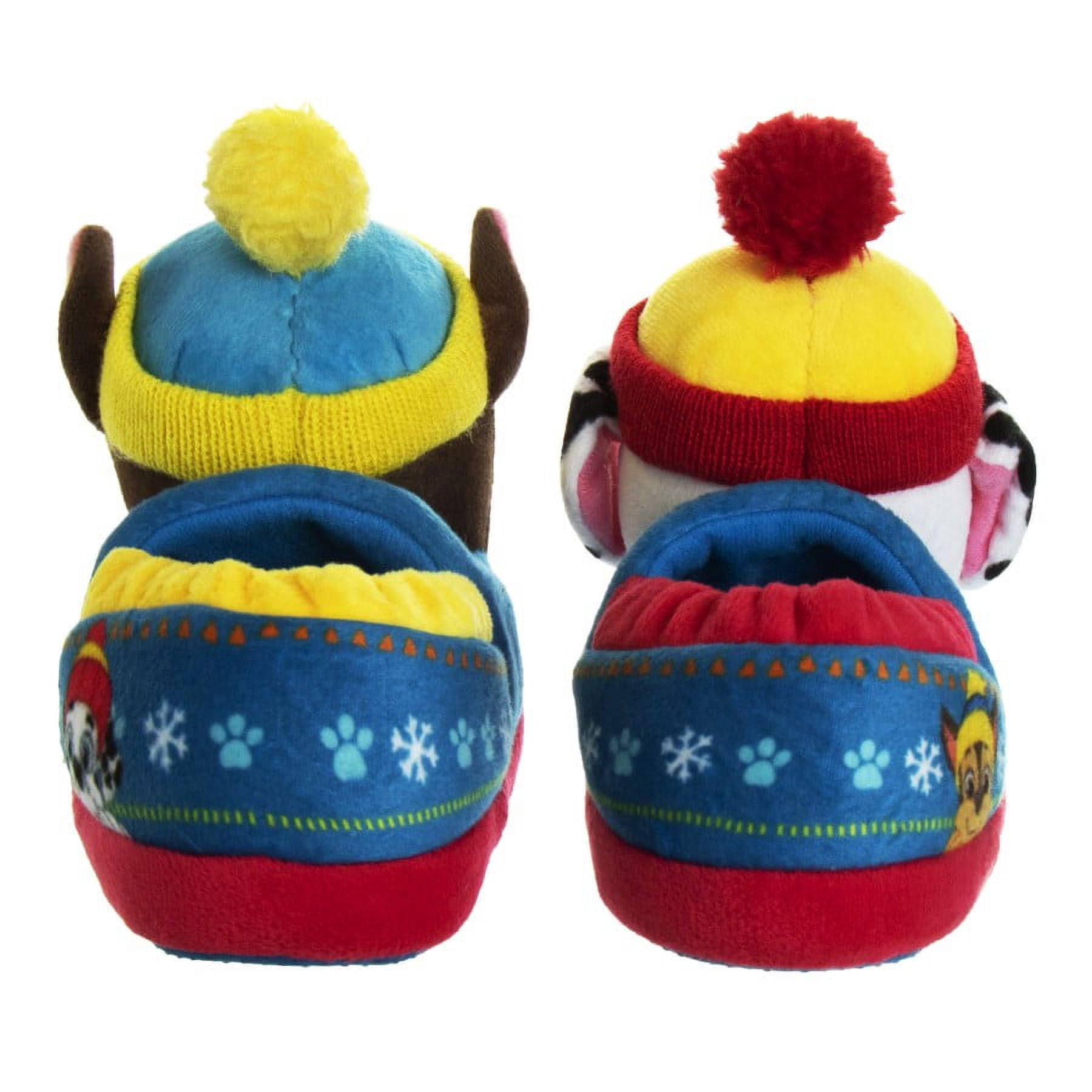 Nickelodeon Paw Patrol Marshall and Chase Boys Dual Sizes Nylex Fabric Slippers