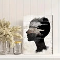 thumbnail image 2 of Abstract Woman Head Silhouette Canvas Painting，Suitable for Living Room，Bedroom，Office，Bathroom，Dining Room Decoration., 2 of 8