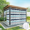 thumbnail image 6 of Outdoor Curtains for Patio Waterproof, Grey Blue Striped Outdoor Privacy Panels Grommet, Farmhouse Stripes Abstract Art Navy Blue Blackout Outside Curtains for Porch/Cabana 54"x95", 2 Panels, 6 of 8