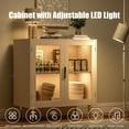 thumbnail image 3 of Sideboard Buffet Cabinet 32" Modern Storage Cabinet with Adjustable Shelf, Coffee Bar Cabinet with 2 Doors Acrylic for Living Room, Kitchen, White, 3 of 9