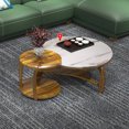 thumbnail image 1 of Ebony leather sofa European solid wood carved villa head floor cowhide light luxury new Chinese living room My Lux Decor Round, 1 of 18
