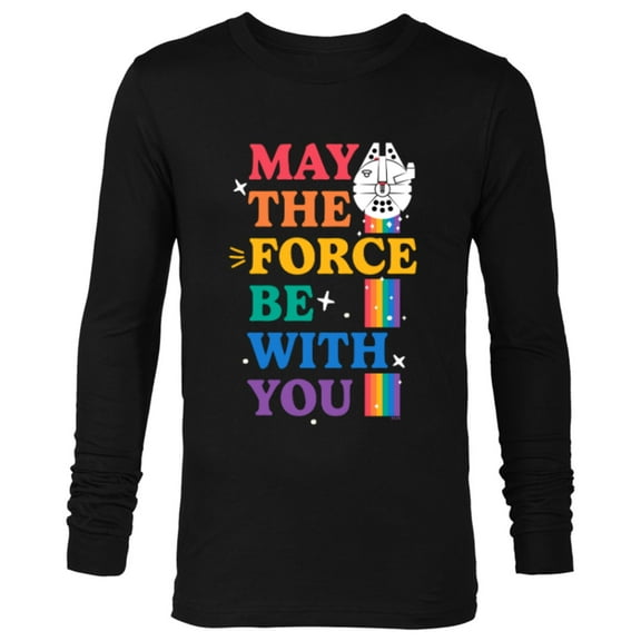 Star Wars Pride May The Force Be With You Rainbow Falcon - Long Sleeve T-Shirt for Men - Customized-Black