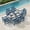 Navy Blue, variant on Erinnyees 7-Piece HDPE Outdoor Dining Set, 66.9" Marble Texture Patio Table with Umbrella Hole, and 6 All-Weather Chairs for Yard Deck Porch, Gray