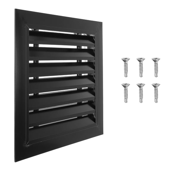 Uxcell 14x14 Inch Gable Vent, 1PCS Aluminum Alloy Wall Shed Vents with Strainer, Black