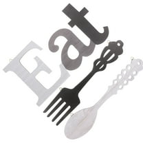 IDEANATEGRATE Wall Kitchen Decor Rustic Style Basswood EAT Sign 1 Set 13.8X6.7X0.2in
