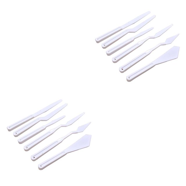 Kenally 6 Pieces Clay Sculpture Tools Set Pottery Kit Slicers Handle Anti-skidding Supplies Scrapers Painting Art Flexible Modeling Blanco 2Conjunto