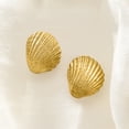 thumbnail image 4 of Ross-Simons Italian 18kt Gold Over Sterling Seashell Earrings, Women's, Adult, 4 of 8