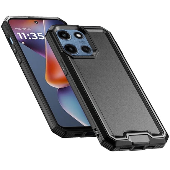 XPM for Motorola Moto G 5G 2026/2025 Tough Modern Fused Hybrid Armor Hard PC TPU Rubber Shockproof Drop Protection Impact Phone Case Cover (Black)