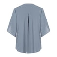 thumbnail image 4 of Giftesty Womens Tops 2023 Fashion Women Casual Chiffon Short Sleeve V-Neck Solid Loose Tops Blouses, 4 of 5