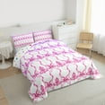 thumbnail image 3 of jejeloiu Kawaii Ribbon Bow Bedding Comforter Set,Cute Bowtie Bowknot Twin Comforter Sets,White Pink Bedding Set For Kids,Microfiber Bedroom Decor Reversible,2 Pieces, 3 of 8