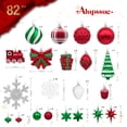 thumbnail image 2 of 82CT Christmas Balls Ornaments, Delightful Classic Tree Topper for Xmas Tree Holiday Wedding Party Decorations with Hanging Strings, Red & Green & White, 2 of 9