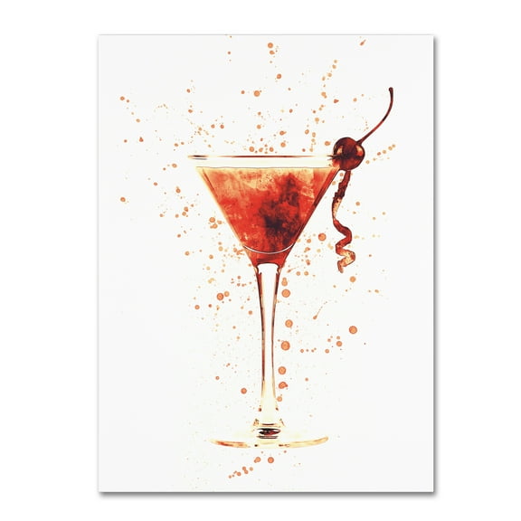 Trademark Fine Art 'Cocktail Drinks Glass Watercolor XII' Canvas Art by Michael Tompsett