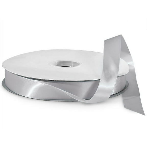 Pack Of 1, Solid Silver Double Faced Satin Ribbon 7/8" X 100 Yds 100% Polyester