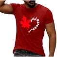 thumbnail image 2 of Vmvidoty Men Casual Round Neck Printing Pullover Fitness Sports Shorts Sleeves T Shirt Blouse Independence Day Wine L, 2 of 7