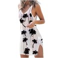 thumbnail image 3 of ZZwxWA Womens Hollow Out Slit Crochet Cover Up Sleeveless 4th of July Patriotic Swimwear Beach Dresses, 3 of 3