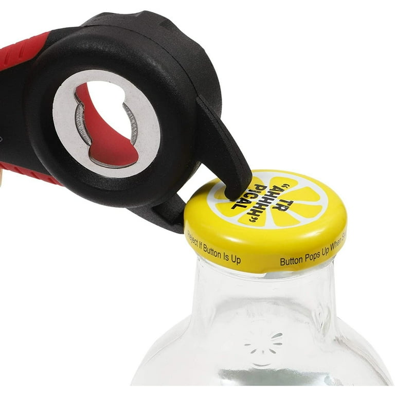 Silicone/Metal 5-in-1 Manual Bottle Opener, Easy Grip for Home