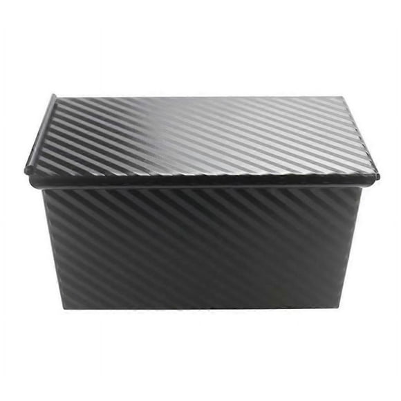 Pullman Loaf Pan with Lid Wavy Loaf Pan with Lid,Black(21.5 x 12 x 11cm)
