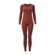 thumbnail image 5 of Conjunto de ropa interior térmica de cuello redondo de alta elasticidad con pantalones largos sin costuras de seda de cachemira negra y dorada, 5 of 5