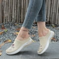 thumbnail image 5 of Domuza Orthopedic Shoes for Women Comfortable Casual Athletic Work Woven Mesh Breathable Sneakers Lightweight Non-Slip Arch Support Slip On Walking Shoes Beige 9（EU-42）, 5 of 6
