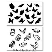 Airbrush Stencils Butterfly Craft Painting Large Assorted Butterflies 14" 2 PACK