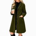 thumbnail image 6 of Vixolx Womens Mid Length Coat Notched Lapel Single Breasted Overcoat with Patch Pockets Fall Winter Business Casual Outerwear, 6 of 7