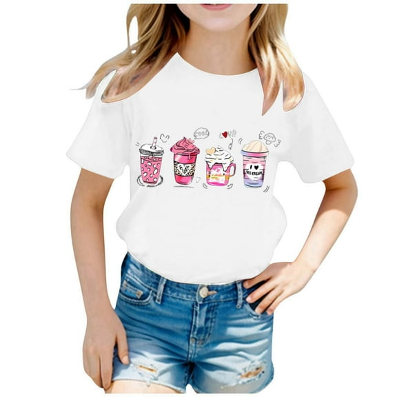 Gelikeya Boys Shirts Size 12-14 Valentines Day Shirts Cute Cartoon Graphic Tee Short Sleeve Tops 100 Days of School Shirt White 12-14 Years