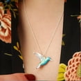 thumbnail image 6 of K-KED 925 Silver Bird Pendant Chain Necklace Women Turquoise Wedding Party Jewelry-#2, 6 of 7