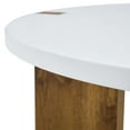 thumbnail image 6 of Homy Casa Modern Coffee Table for Living Room, White Round Table with Wood Legs, Small Space Accent, 6 of 9