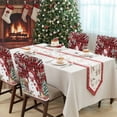 thumbnail image 4 of Christmas Snowman Chair Covers Set of 4 Red Snowman Berries Bird Pine Tree Red Plaid Chair Back Covers Stretch Removable Washable Slipcovers Protector for Dining Room Kitchen Party Decor, 4 of 5