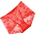 thumbnail image 3 of Bragas de encaje Mujeres Sexy Hollow Seamless Briefs Cintura media Levantamiento de cadera Ropa interior transpirable, Rojo, XL kenally AP001201-05B, 3 of 7