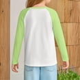 thumbnail image 4 of Drmagiyhm Shirts for Girl Size 10-12 Casual Color Block Shirt Cute Raglan Long Sleeve Tshirt Girls Crewneck Tees Fluorescent Green 11-12 Years, 4 of 6