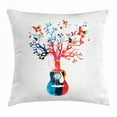 thumbnail image 1 of Guitar Throw Pillow Cushion Cover, Colorful Musical Composition with Guitar Tree and Butterflies Artistic Inspiration, Decorative Square Accent Pillow Case, 18 X 18 Inches, Multicolor, by Ambesonne, 1 of 2