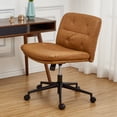 thumbnail image 2 of Silla de Escritorio sin Brazos Cruzados con Asiento Ancho + Altura Ajustable, Silla de Oficina Giratoria 360° con Ruedas para Máxima Comodidad, 2 of 28