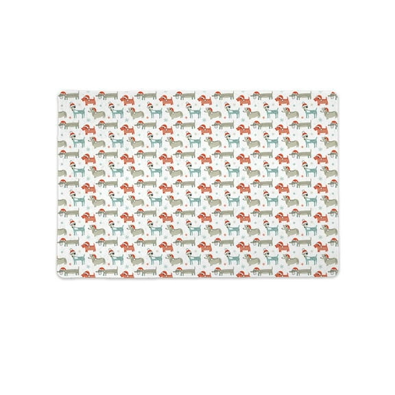 Cute Christmas Dogs Pattern Mat Rectangle  -Image by Shutterstock,