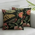 thumbnail image 3 of Shiartex Decorative Throw Lumbar Pillow Cover Vintage Elegant Butterfly Hibiscus Floral Old Black Fern Pattern Begonia Bird Flowers Exotic Calla Cozy Pillowcase for Couch Bed 2pcs White, 3 of 7