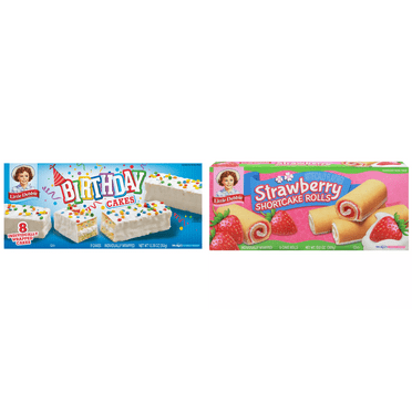 Little Debbie Strawberry Shortcake Rolls, 6 ct&Little Debbie Birthday Cakes, 8 ct
