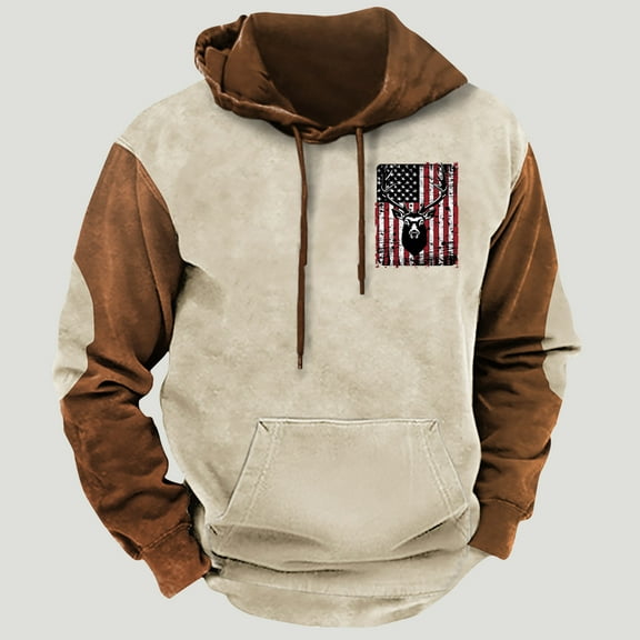 LEBONYARD Men's and Big Men’s Raglan Crewneck Tee,Henley Sweatshirts for Men,Fashion Men's Casual Comfortable Long Sleeved Hooded Printed Sweatshirt Beige L