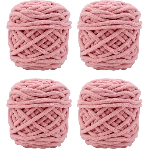 Hilo de lana para tejer 4xHilo de tejer para crochet, hilo grueso suave para hacer proyectos de hilo