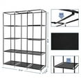 thumbnail image 3 of Canddidliike 67" Fabric Clothes Closet Storage Organizer, Portable Wardrobe with Compartments and Rods, Black, 3 of 10