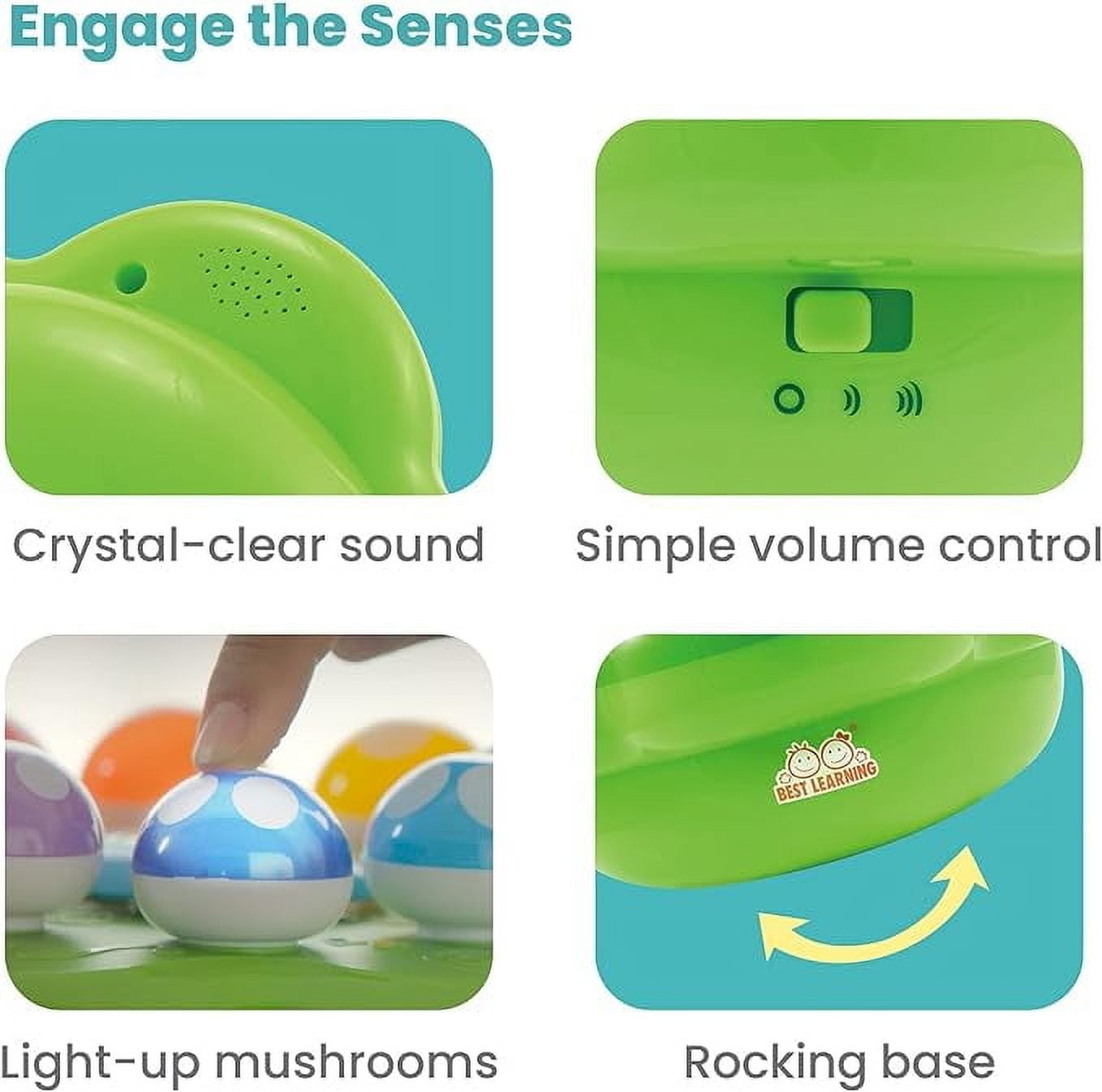 BEST LEARNING Mushroom Garden Interactive Musical Toy for Toddlers Ages 1 to 3 Years