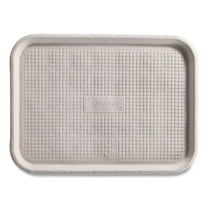 Chinet 20815 StrongHolder 9 in. x 12 in. x 1 in. Molded Fiber Paper Food Trays - Beige (250/Carton)